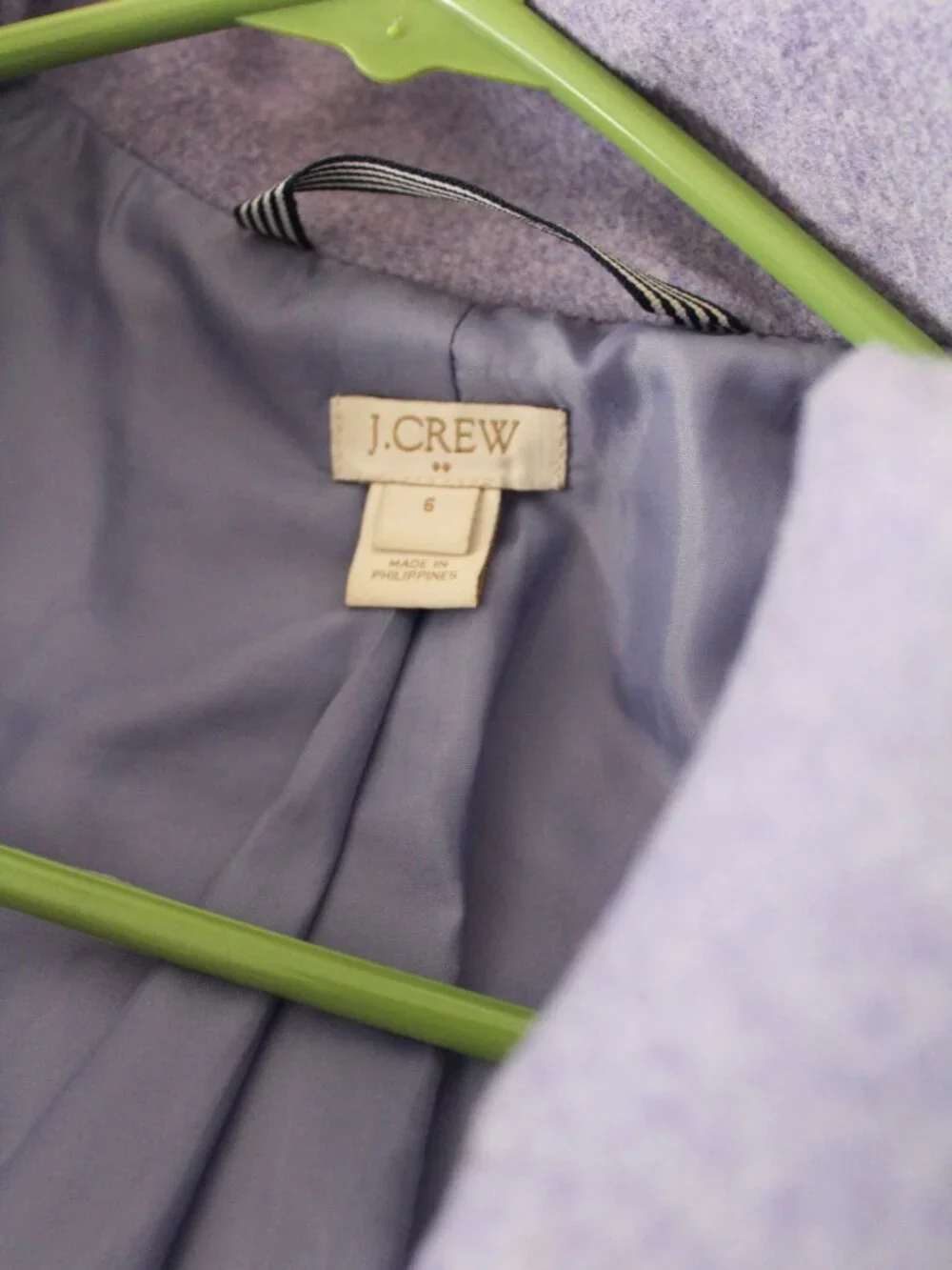 J. Crew Factory Cocoon Lavender Pea Coat Size 6 - GUC - Picture 10 of 11